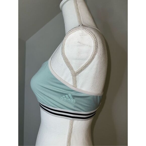 Womens Adidas Bralette Mint Green Workout Top MEDIUM - Picture 3 of 6